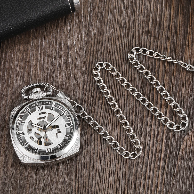 Watch Homens Oco Esqueleto Escultura Steampunk Pocket