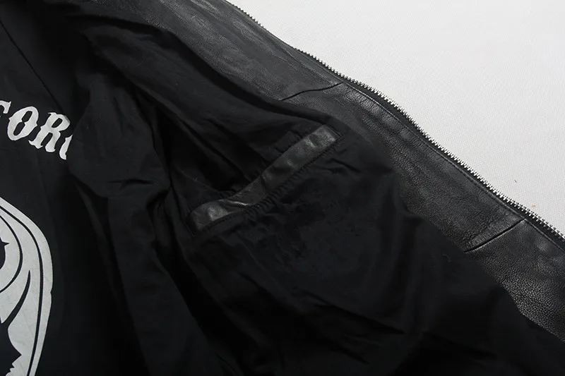 Avrex Мужская Модная приталенная куртка из натуральной кожи с передним карманом черная вымытая овчина настоящая кожаная мужская куртка