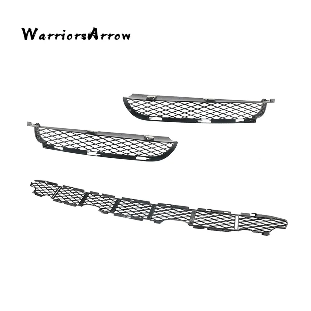 

x3 Set Front Bumper Upper Lower Grille Mesh Grill Insert Trim Cover For BMW X5 E53 2003-2006 51117111767 51117116397 51117116398
