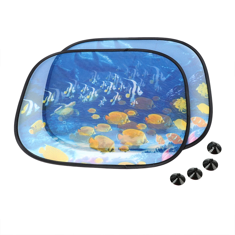 2Pcs Car Curtain Side Window Screen Sunshades Windscreen Cover with Suction Windshield Shade Car-styling Car Accessories