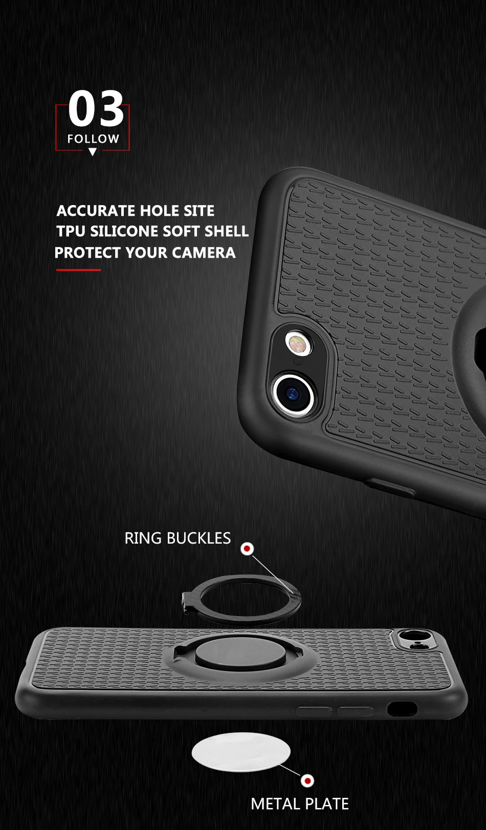 car magnet ring hodler for iphone 6 case 4