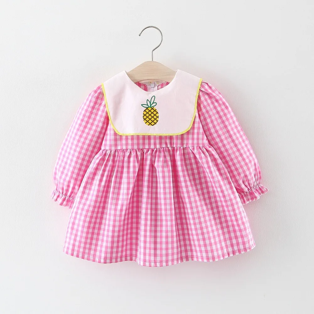 

(4 pieces/lot) 2019 Spring Girls T-shirt Plaid Pattern Baby Girl's Tees Kids Spring Top Wear 121403