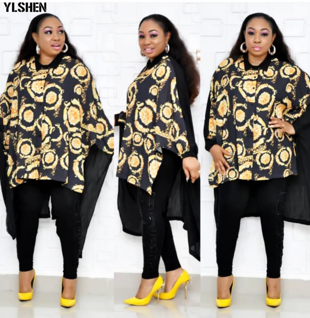 

African Dresses for Women Dashiki Print African Clothes Bazin Broder Riche Fashion Dovetail Loose Airy Cool Dashiki Print Dress