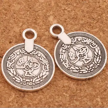 

122pcs zinc alloy Boho Coin Charm Beads Metal Pendants L1801 23x17.5mm Bohemian Tassel Jewelry DIY