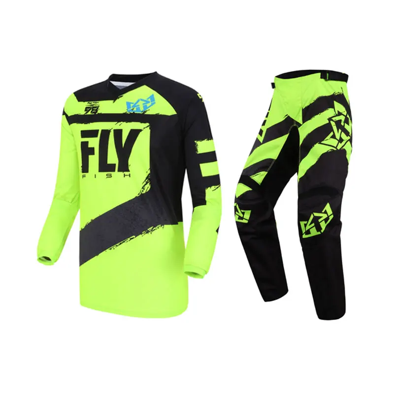 

2019 NEW Style Fly Fish Combinations Motocross MX Racing Suit Colorful Pants & Jersey Dirt Bike MOTO MX ATV Motorcycle Gear Suit