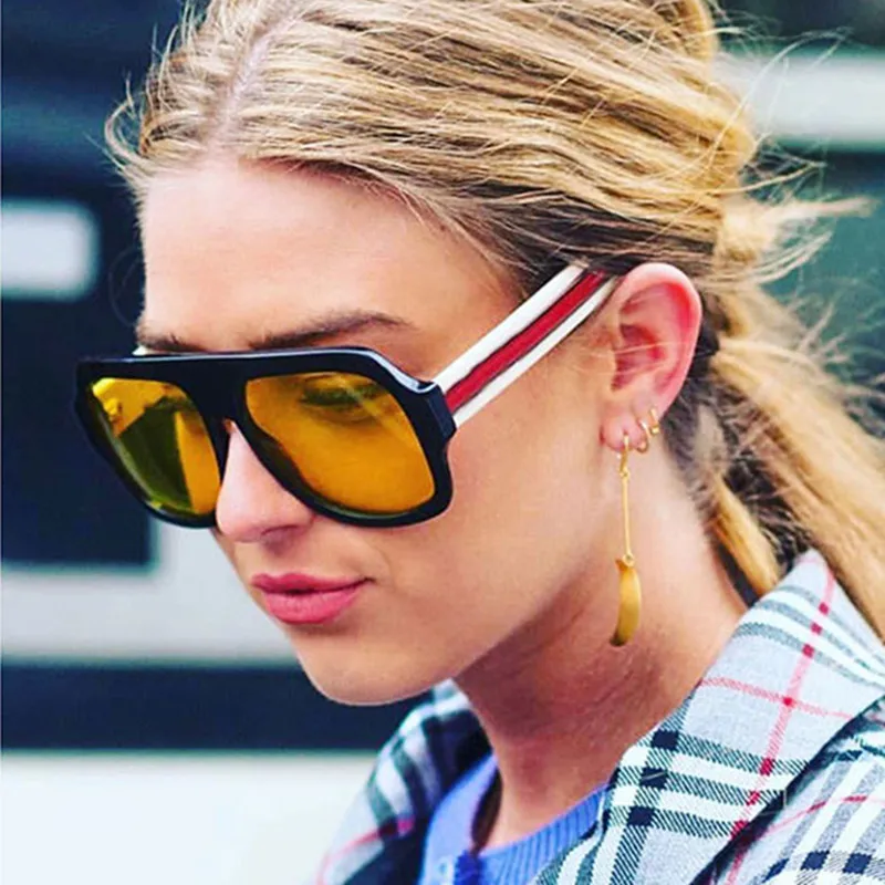 

Men Retro Oversized Sunglasses 2018 Classic Brand Designer Unisex Sunglasses UV400 Fashion Male Eyewear Travel Driving Mirror