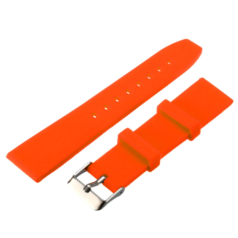 

16/18/20/22/24/26/28mm Multi Color Watchbands Watch Strap Rubber Silicone Watchband With Stainless Steel Buckle
