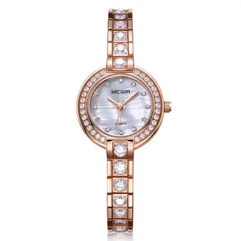 

Fashion Top Megir Watch Women Exquisite Luxury Diamond Quartz Ladies Stainless Steel Female Wristwatch saat relogio feminino
