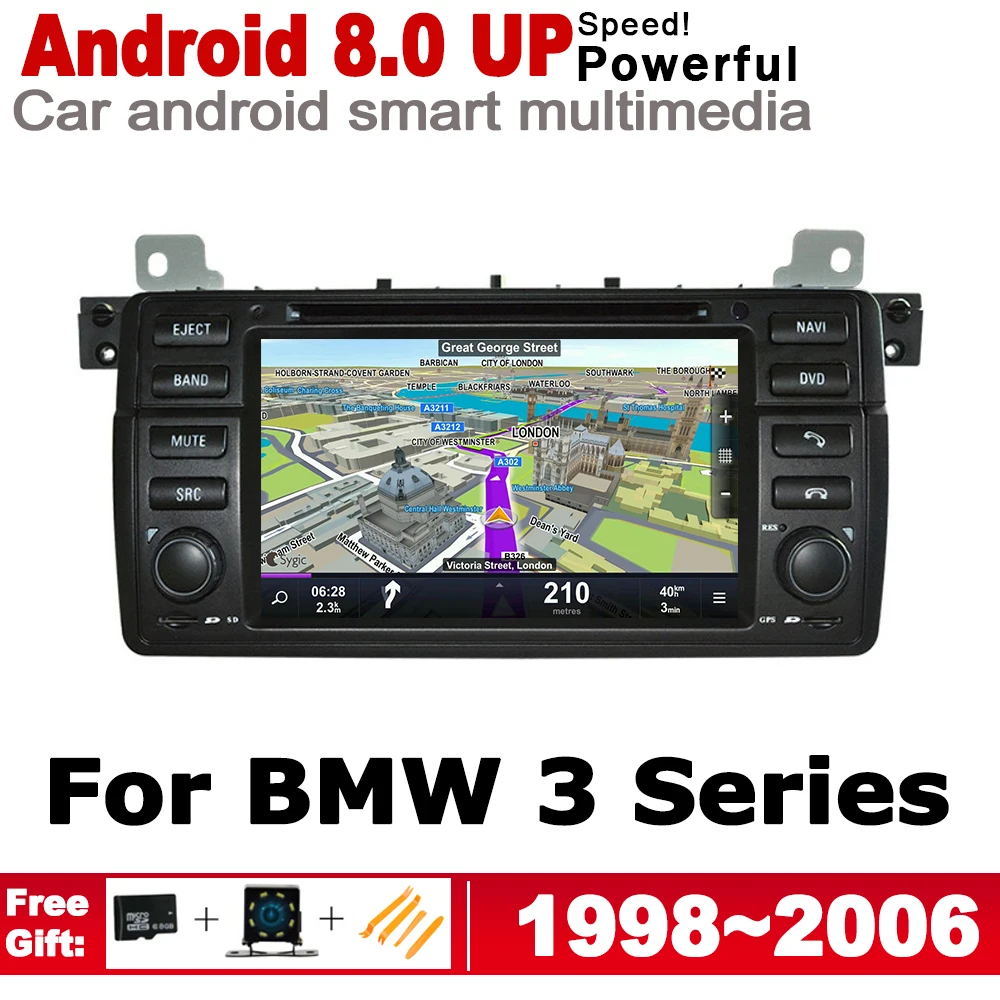 

7" HD DSP Stereo Android 8.0 up Car DVD GPS Navi Map For BMW 3 Series E46 1998~2006 2 DIN multimedia player radio WiFi System