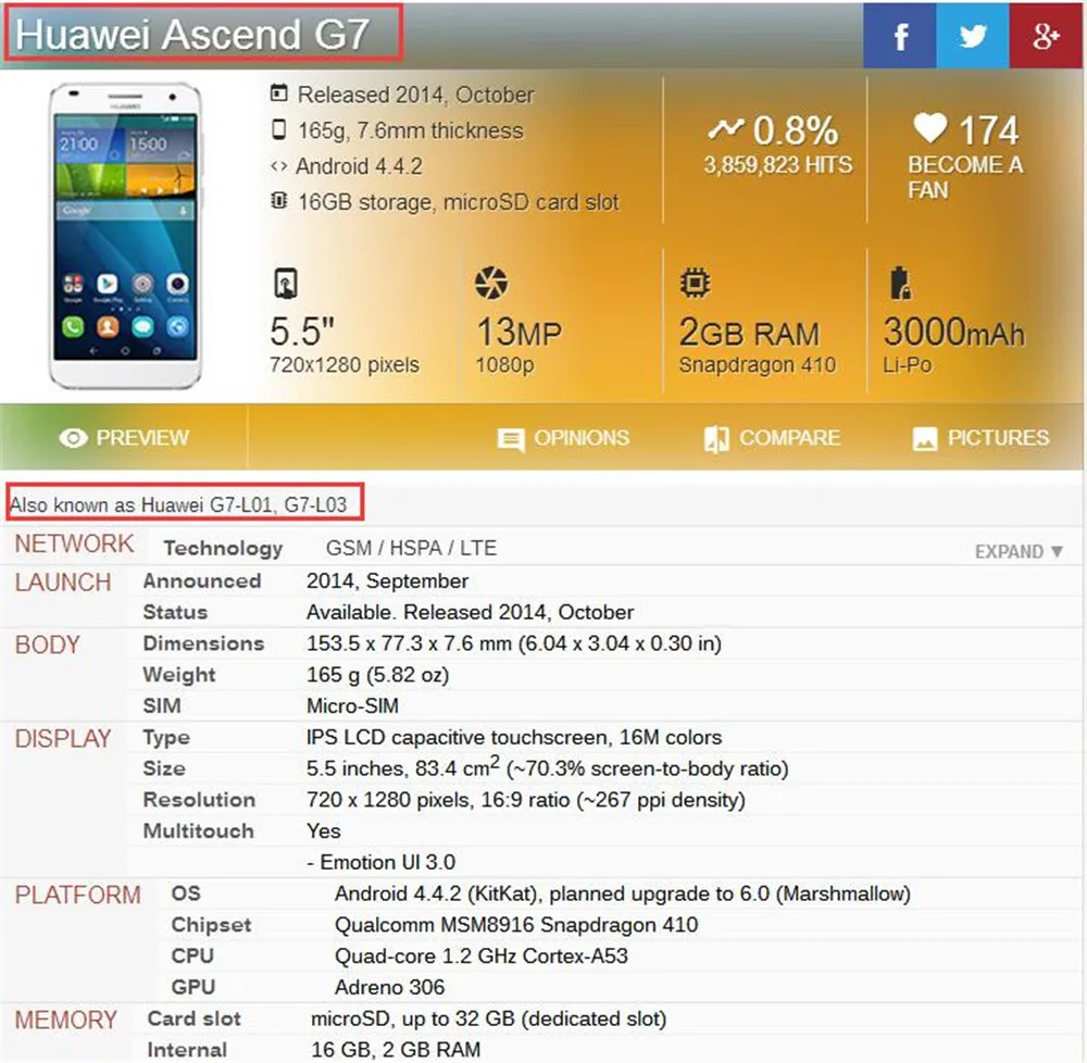HUAWEI G7 