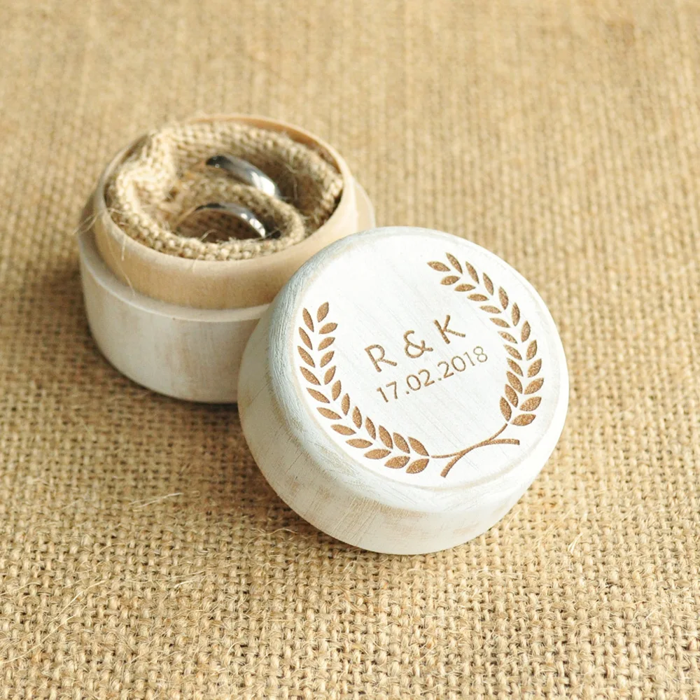 

Personalized Wedding Ring Box Rustic Jewelry Box Holder Engagement Gift Ring Bearer Box 4 Style