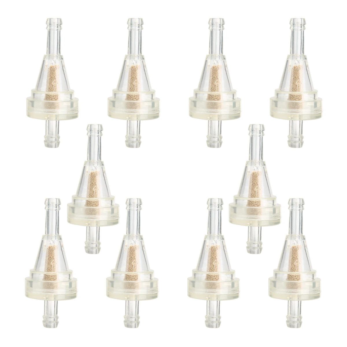 Universal 10pcs Motorcycle Inline Gas Fuel Filter 1/4" 6.3mm Fuel Line Nylon & Bronze Element For Dirt Bike ATV UTV