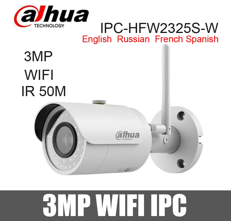 imágenes para Dahua 3MP Cámara IP wifi IPC-HFW2325S-W impermeable 50 m ir ranura para Tarjeta SD wireless Cámara de Red bullet reemplazar IPC-HFW1320S-W imágenes para Dahua 3MP Cámara IP wifi IPC-HFW2325S-W impermeable 50 m ir ranura para Tarjeta SD wireless Cámara de Red bullet reemplazar IPC-HFW1320S-W
