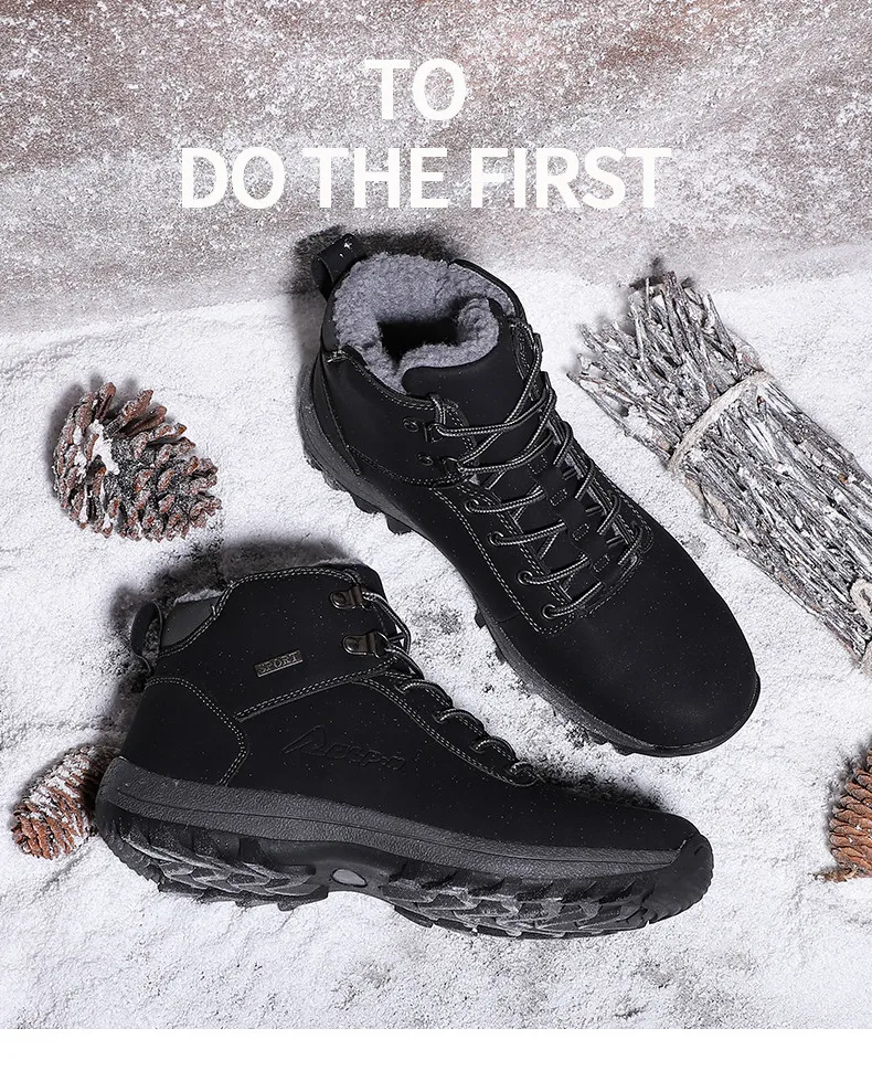 Men Boots Size 38-48 Designer Mens Shoes Winter Boots Waterproof Men Snow Boots Lace Up Men Ankle Boots Warm Winter Shoes Male