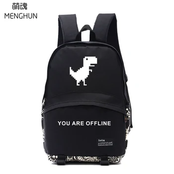 

Geek backpacks Chrome game printing DinoChrome nylon backpacks programmer gift bags school backpack for students nb228