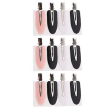 12 шт., модные бесшовные заколки для волос без сгиба, без складок, без маркировки, заколки для завивки волос, смешанные цвета, для макияжа, для укладки волос, заколки