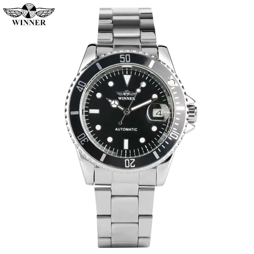 

Fashion Black Dial Automatic Mechanical Watch for Man Calendar Function Watches for Ladies Stainless Steel Watch for Teenagers