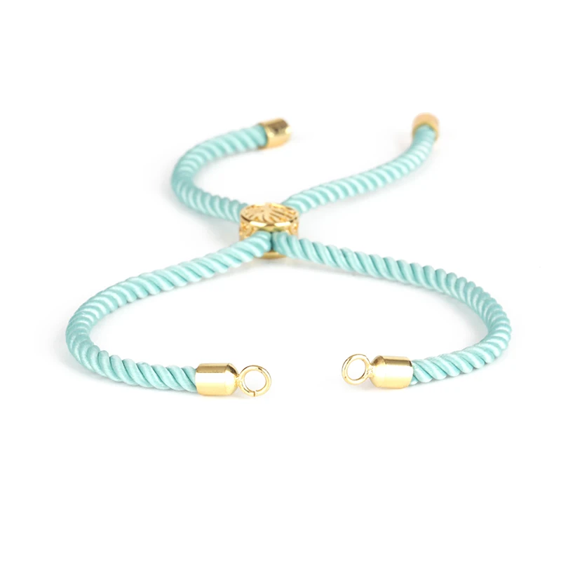 

Ice Blue Mint Cyan Knot Thread Gold Silver End Tree Of Life Flexible Rubber Clasp Lock Charm Nylon Cord For Bracelet Jewelry DIY