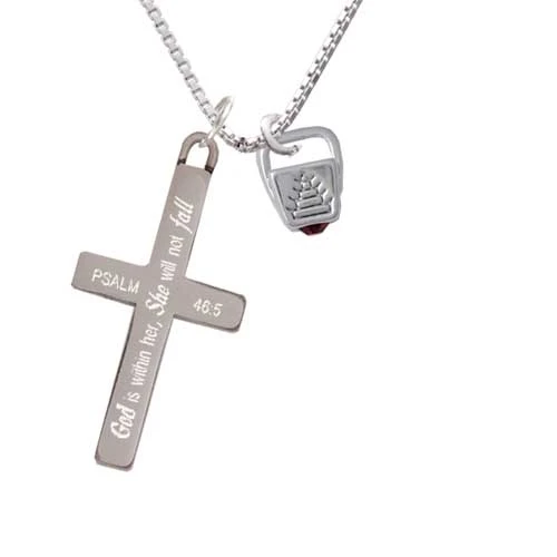 Chinese Take Out Box with Crystal - She will not Fall - Cross Necklace (1)