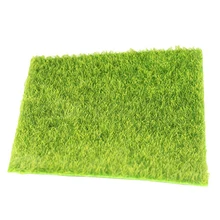 Artificial Grass Mat Plastic Lawn Grass Green Synthetic Turf Miniature Garden Ornament Grass for Miniature Garden Dollhouse Tool polypropylene artificial turf grass model green 44 x 36cm