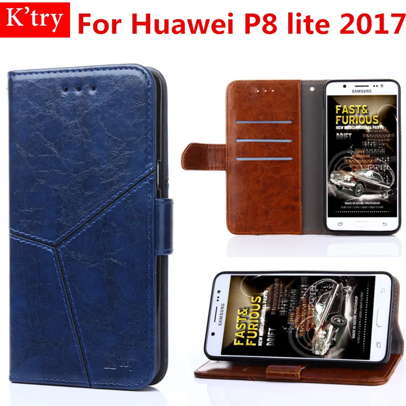 

For Huawei P8 Lite 2017 Case Cover Huawei P8 PU Leather Saddle Flip Wallet Case for Huawei P8 Lite 2017 Phone Coque Fundas