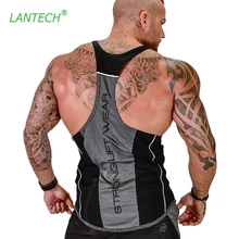 LANTECH мужской спортивный жилет для пробежек, спортивный бодибилдинг, спортивная одежда, компрессионные колготки, жилет без рукавов