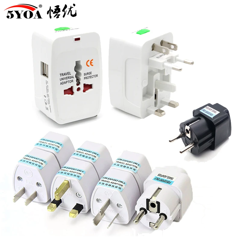 Universal Travel AC Wall Power Adapter China and UK Plug to US Plug Socket