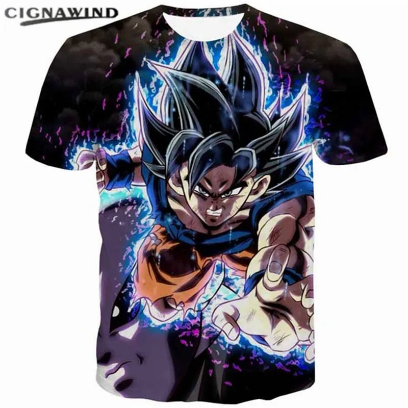 Футболка Мужская/женская с 3D принтом тенниска из аниме драгонбол Z в стиле Super Saiyan