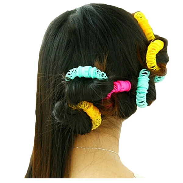 

Top Sale Buytra Hairdresser Magic Bendy Hair Styling Roller Curler Spiral Curls DIY Tool:Pink Yellow Cyan Random