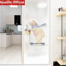 40x100 см мультфильм Медведь Кролик рисунком стекло фильм спальня ванная комната на балконные окна двигаться двери непрозрачные водонепроницаемой пленки для стекла N4