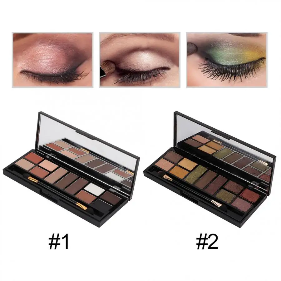 Glitter Eye Shadow 2 Types 11colors Waterproof Long Lasting Matte Eyeshadow Glitter Eye Shadow Powder Palette Eye Makeup