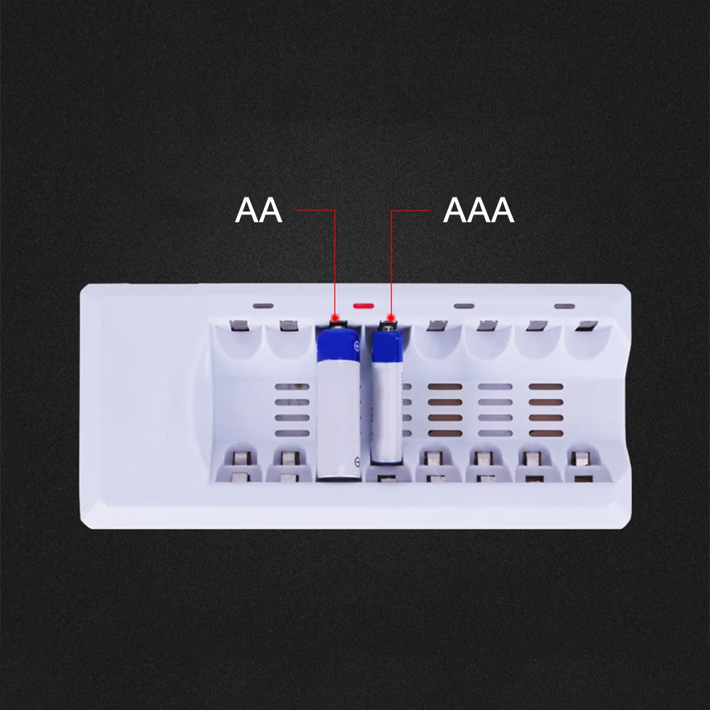Ni-MH зарядное устройство США ЕС вилка быстрое зарядное устройство 8 слотов 1,2 в AAA AA зарядное устройство s светодиодный светильник Смарт зарядное устройство