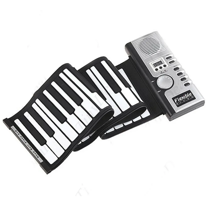 

Del Roll-Up 61 MIDI Soft Key Synthesizer Electronic Piano Keyboard Mic td919 Dropship