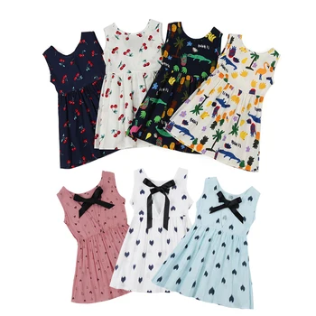 

Baby Girl Clothes Backless Dress Summer Chidlren Clothes Toddler Girls Dress Baby Cotton Sleeveless Print Flower Princess Dress