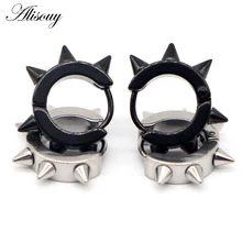 Alisouy 2 шт. черные готические панк серьги-гвоздики для женщин мужчин 316L нержавеющая сталь заклепки серьги с шипами рок вечерние ювелирные изделия