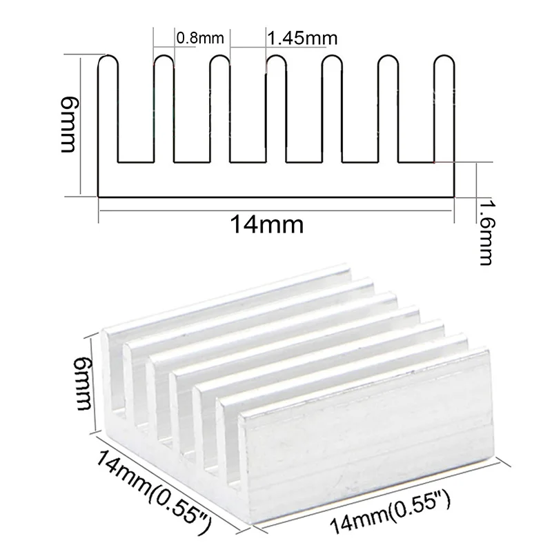 peças, 14x14x6mm, para cpu, gpu, vga ram, com led e fita de 3m