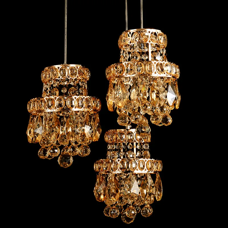 

Restaurant K9 Crystal Light Rectangle 3 Lights Amber Crystal Pendant Light LED Living Room Dining Room Modern Fashion Lustre