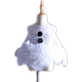 

The New Autumn/winter Long Sleeve Children Princess Female Ballet Dance Big Buttons Acrobatics Show Professional Ballet Tutus