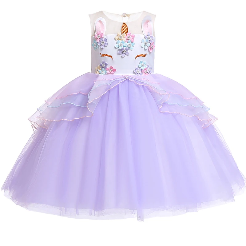 Единорог вечерние платья для маленьких девочек детская одежда платье принцессы на свадьбу Детские платья для девочек; маскарадное платье Костюмы на возраст 2, 4, 10 лет