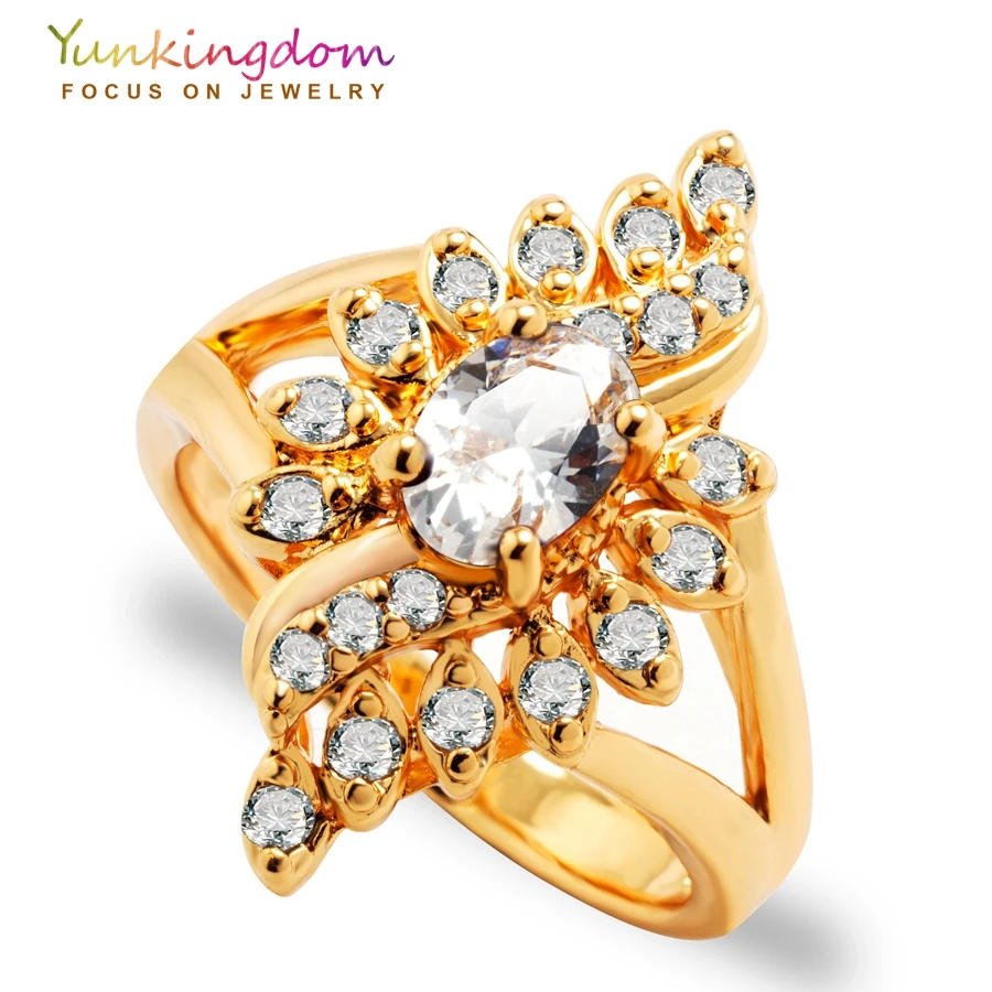 Женское кольцо с голубым кристаллом Yunkingdom уникальный дизайн на годовщину