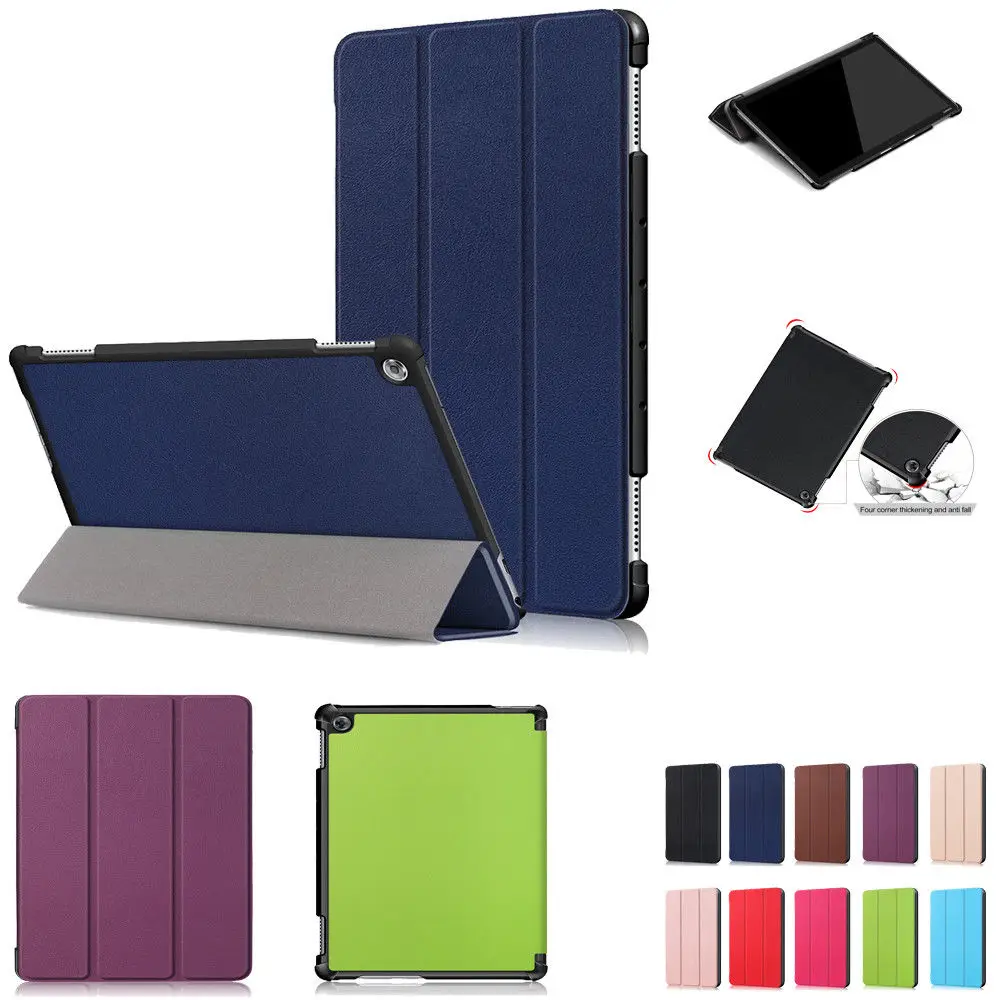 

Ultra Lightweight Slim Smart PU Leather Flip Anti-Fall Protect Stand Tablet Case Cover Skin For Huawei MediaPad M5 lite 10 .1"