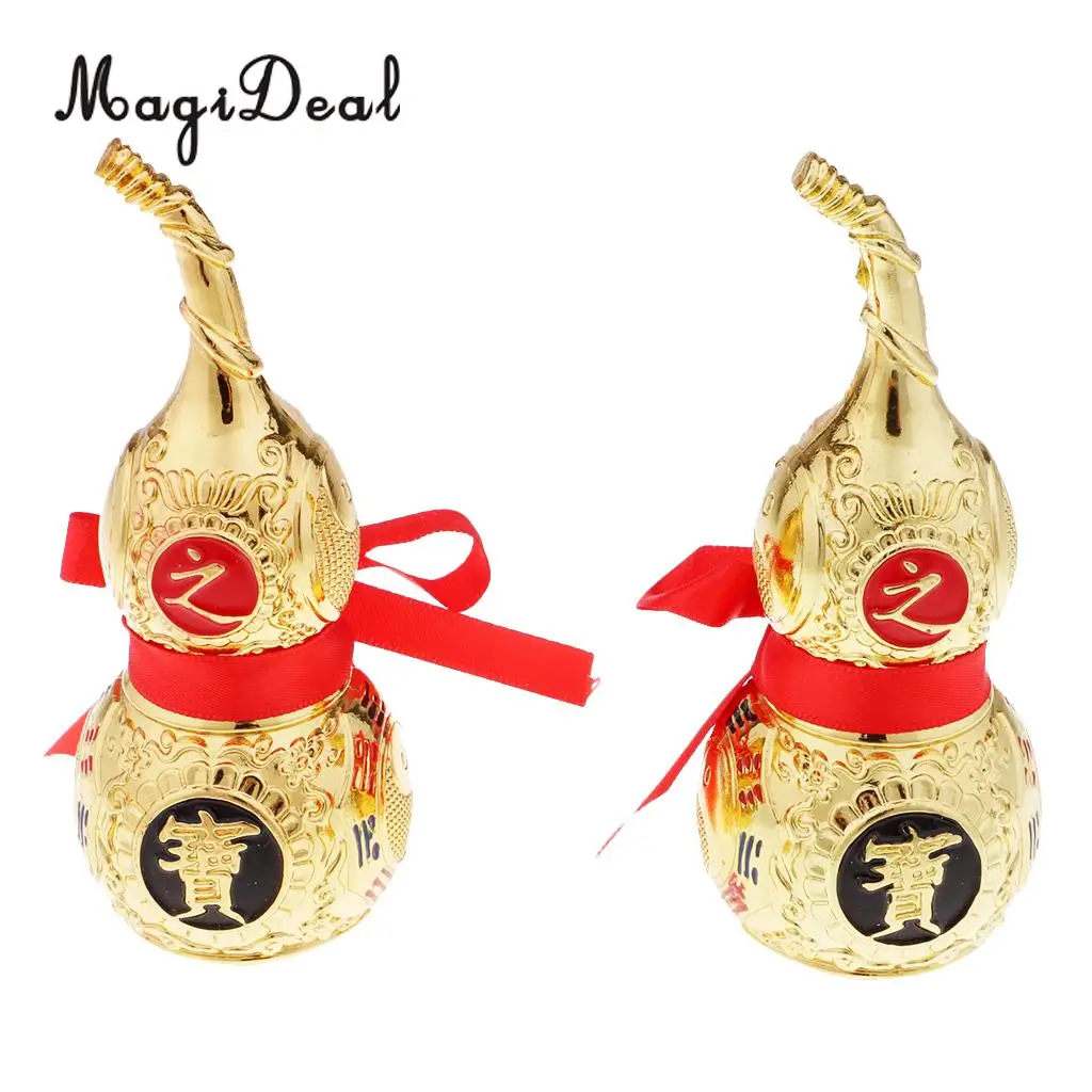 MagiDeal Vintage Chinese Fengshui Wu Lou Hu Lu Gourd Amulet Metal Crafts Accessory for Home Decoration Ornaments Collectables