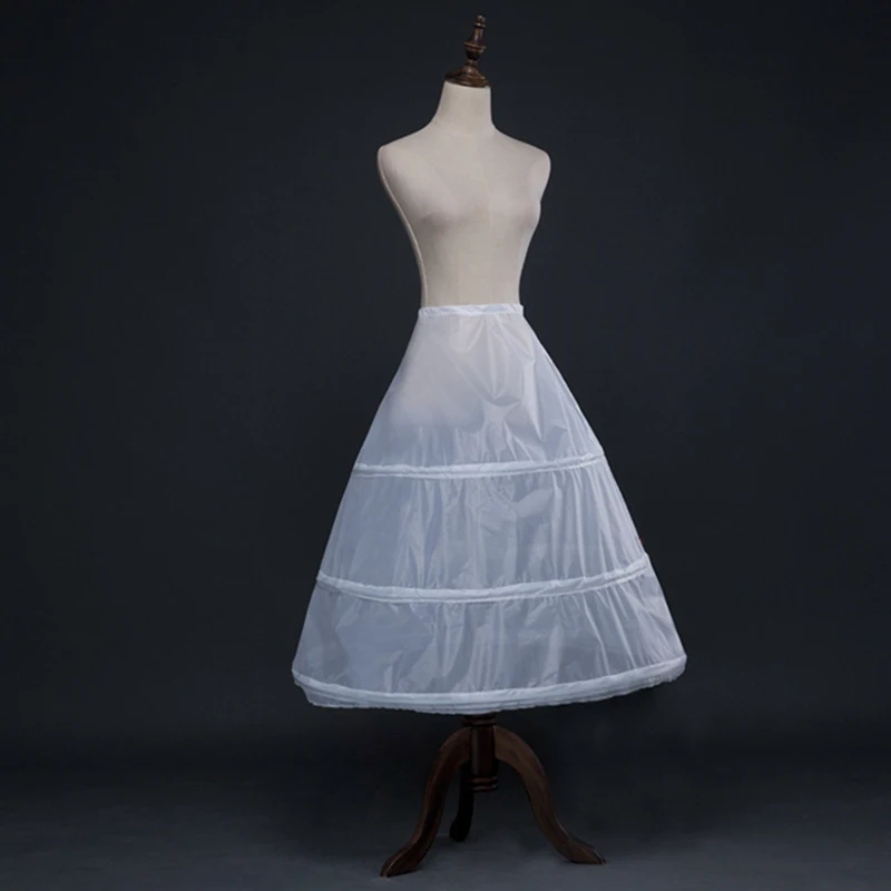 White A-line Long Petticoats For Flower Girl Dresses 3 Hoops Underskirt For Children Tutu Skirts 2019 Petticoats Kids crinoline