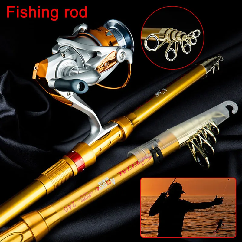 

Telescopic Sea Fishing Rod Reel Portable Carp Spinning Fish Tackle Fishing Pole ED-shipping