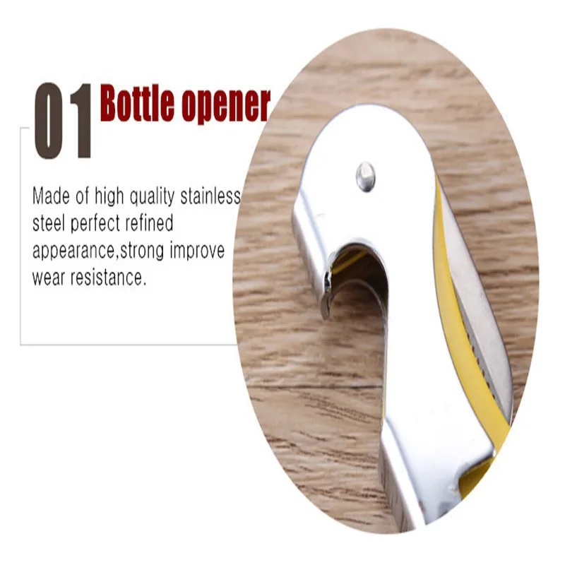 6 Simple Wine Opener Bottle Stainless Steel Wine Screw Corkscrew Openers Metal Wine Stopper for Bottle Sealer Bar Tools