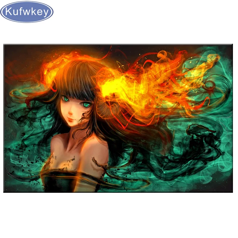 

diy Diamond Painting abstract anime girl DIY 3D Diamond Embroidery cross stitch crafts gift Full Rhinestones