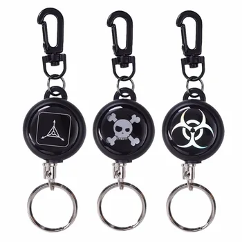 

1pc EDC Outdoor Steel Rope Burglar Keychain Stalker Soft Shell Tactical Retractable Key Chain Key Ring for Camping