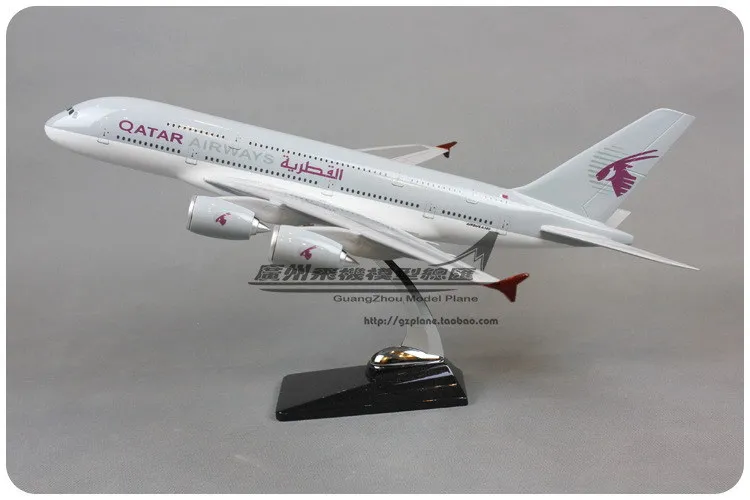 45cm Resin Air QATAR Airlines Airbus A380 Airways Airplane Model Plane
