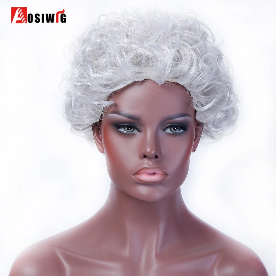 2 Colors Short Afro Kinky Curly Wig Costume Halloween Party Cosplay Wig