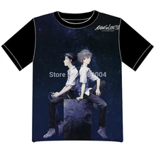 Envío Gratis EVA Neon Genesis Evangelion Anime manga T-shirt Las Mujeres de Los Hombres Cosplay Camiseta de Malla Negro Tee 001